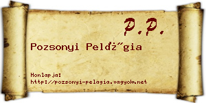 Pozsonyi Pelágia névjegykártya